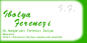 ibolya ferenczi business card